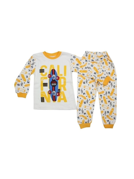 Supermini Kids Pyjamas Winter Cotton YELLOW Skateboard