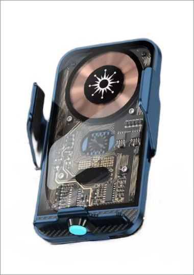 C11 Car Mobile Mount with Adjustable Hooks and Wireless Charging Blue