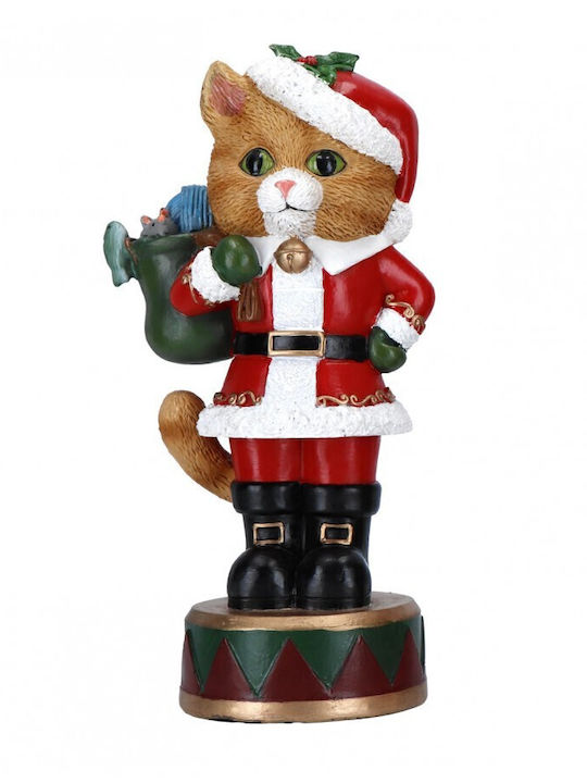 Christmas Figure Length 8.9cm Cat with Santa Claus Costume