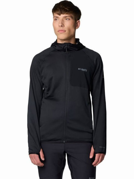 Men's Fleece Cardigan with Hood Black