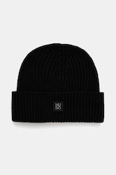 Hugo Beanie Ανδρικός Σκούφος Πλεκτός σε Μαύρο χρώμα