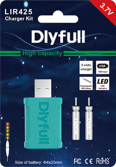 Dlyfull Φορτιστής 3,7v Blister 2 Μπαταρίες Lir425ch