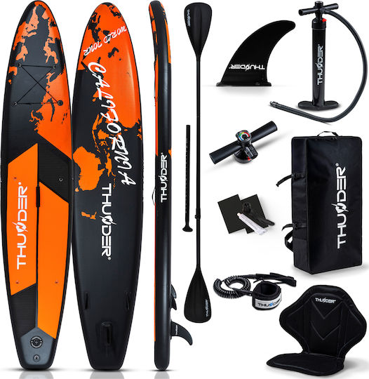Thunder Inflatable SUP Board 365cm Φουσκωτή Σανίδα SUP με Μήκος 3.65m Πορτοκαλί