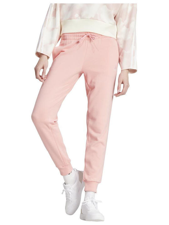 Essentials Linear French Terry Damen Jogginghosen mit Lάστιχο Rosa