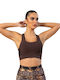 Lismina Women's Sports Bra without Padding Brown