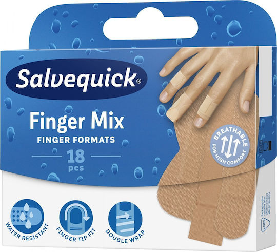 Salvequick Wasserdicht Selbstklebende Bandagen Finger Mix 18Stück