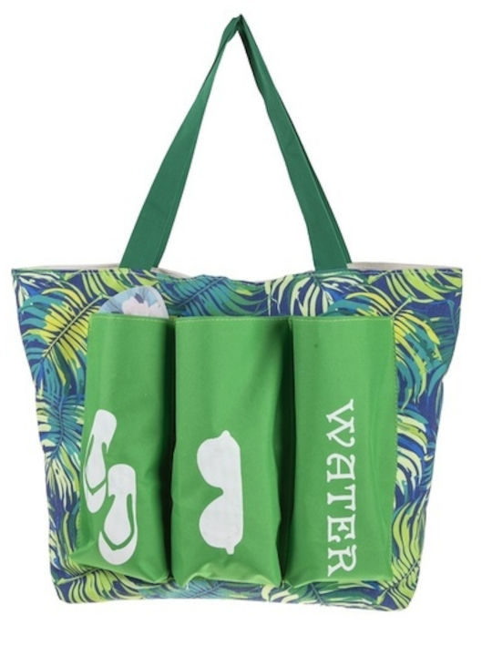 Lalos Fabric Beach Bag Green