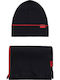 Set with Beanie Knitted in Black color