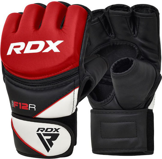 RDX Grappling Γάντια ΜΜΑ Δερμάτινα Κόκκινα