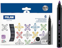 Milan Felt-tip Pens Finish Pedal 6 Colors Milan