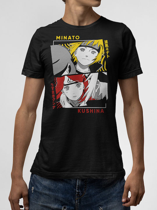 Tricou Negru Minato Kushina