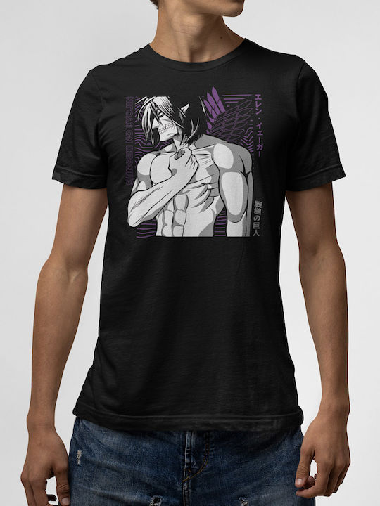 T-shirt Μαύρο Eren Titan