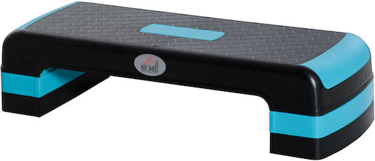 Homcom Step Fitness Aerobic Verstellbar 3 Höhen 10-15-20 cm Kunststoff Schwarz Blau