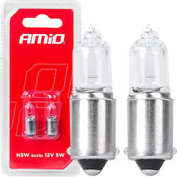 AMiO Lampen Auto BAx9S Halogen Weiß 5W 2Stück