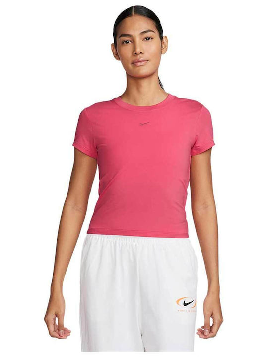 Nike Damen Crop Pullover Baumwolle Rosa