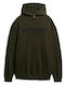 Luxury Sport Sweatshirt with Hood Army Khaki