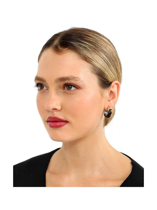 Gold Black Earrings 81590