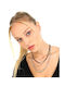 Black Silver Gold Necklace 81561