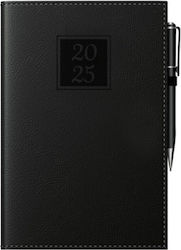 Daily Diary 2025 Lago 17x25cm Black