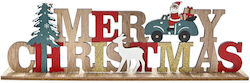 Multicolored Wooden Sign Merry Christmas 30x5x10cm