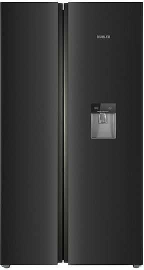 Muhler Side-by-Side Kühlschrank 503Es NoFrost H176.8xB92xT63cm. Schwarz NF677SBSIE