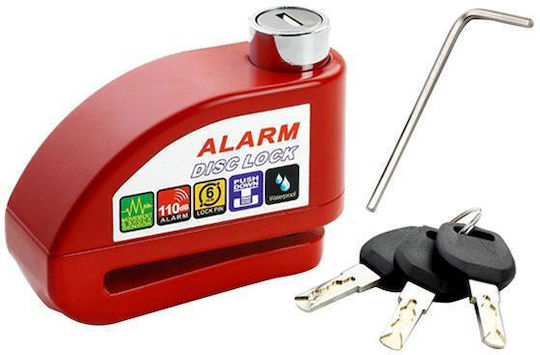 Motorcycle Disc Brake Lock with Alarm & 6mm Pin