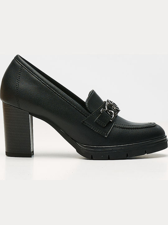 Leder Pumps mit hohem Absatz Schwarz