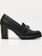 Leder Pumps mit hohem Absatz Schwarz