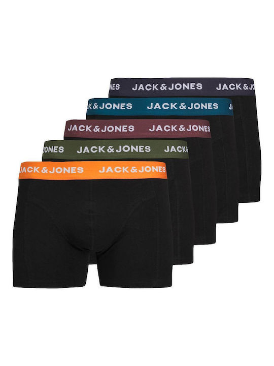 Jack & Jones Ανδρικά Μποξεράκια Μαυρο 5Pack