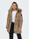 Iris Women's Short Parka Jacket for Winter Tigers Eye