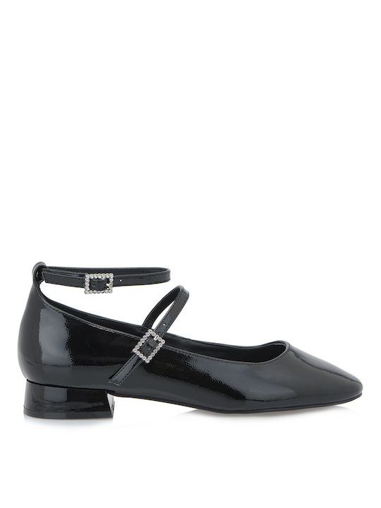 Exe Synthetic Leather Ballerinas Black