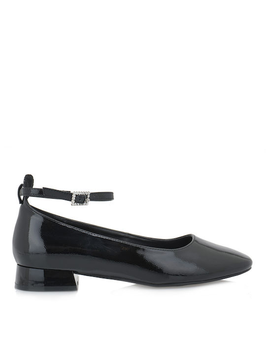 Exe Synthetic Leather Ballerinas Black