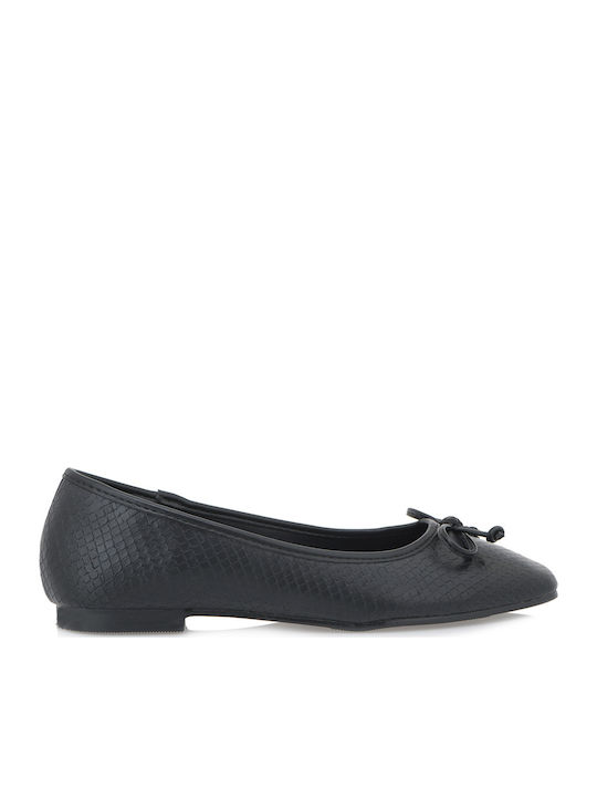 Synthetic Leather Ballerinas Black