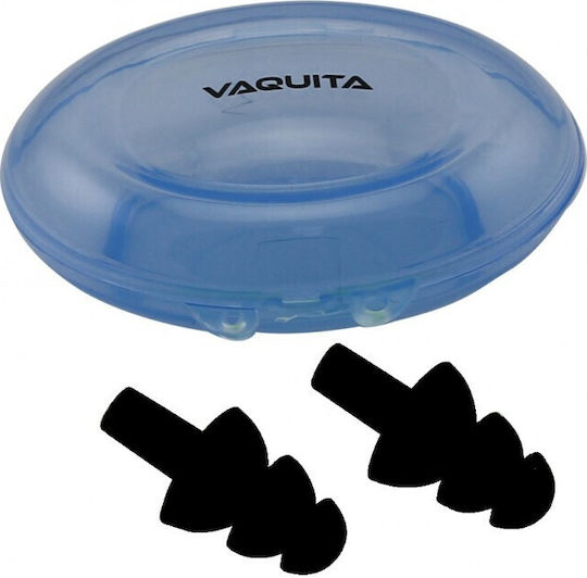 Vaquita Silicone Earplugs for Swimming in Black Colour 2 Pieces
