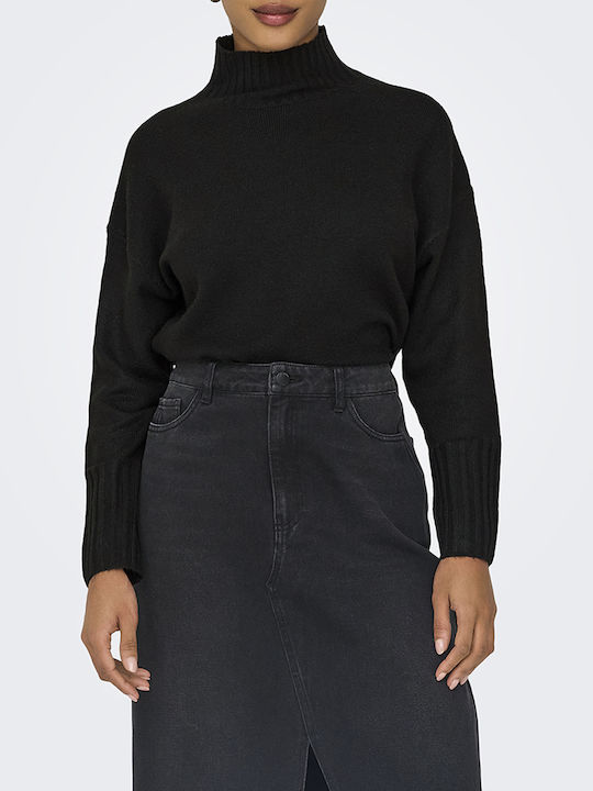 Only Damen Langarm Pullover Rollkragen Black