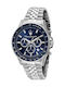 Maserati Ανδρικό Ρολόι 44mm Χρονογράφος Μπαταρίας με Λευκό Μεταλλικό Μπρασελέ