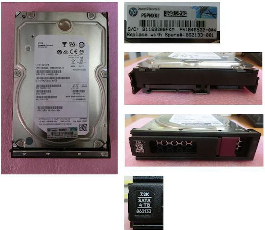 HP Enterprise 4TB HDD Hard Drive 3.5" SATA III 7200rpm for Server 862133-001