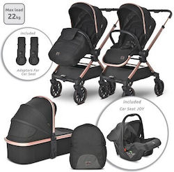 Lorelli Adjustable 3 in 1 Baby Stroller Suitable for Newborn Black Jasper