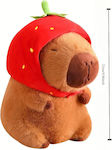 Plush Toy Capybara with Strawberry Hat 23cm