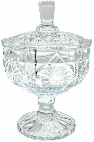 HS Aqua Φοντανιέρα Γυάλινη με Καπάκι και Πόδι 16.5x24cm Διάφανη
