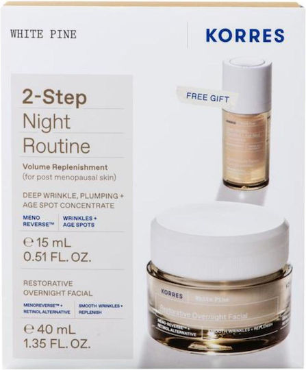 Korres White Pine Night Routine Σετ Περιποίησης για Αντιγήρανση 2τμχ
