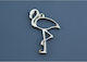 Metal Flamingo Silver 2.5x4cm Nu1704 Nv-51-00002-2231