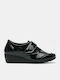 Lackleder Damen Mokassins in Schwarz Farbe