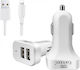 Earldom Car Charger White Total Intensity 2.1A with Ports: 2xUSB with Cable Lightning 0031586