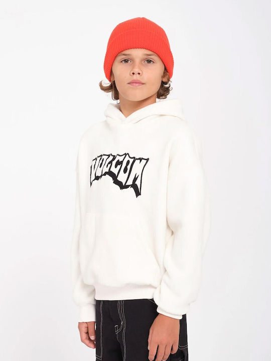 Volcom Kids Fleece Sweatshirt with Hood and Pocket White