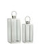 Ankor Floortop Metallic Lanterns Set Silver 22x21x53.5cm 2pcs