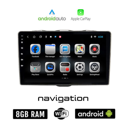 Ηχοσύστημα Αυτοκινήτου για Alfa Romeo Giulietta 2014 2020 (Bluetooth/USB/WiFi/GPS/Apple-Carplay/Android-Auto) με Οθόνη Αφής 10"