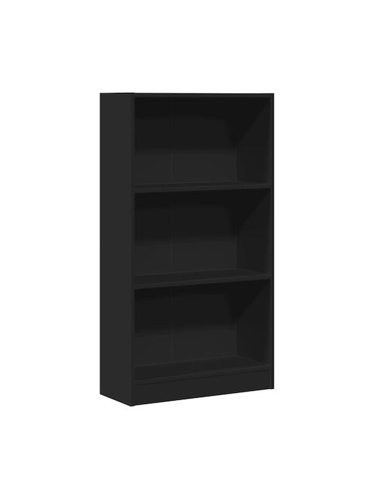 Bookcase Black Velvet-Black Metal 60x24x109cm