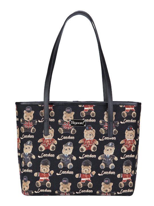 Signare London Bear Women's Bag Tote Hand Black