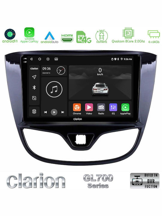 Clarion Sistem Audio Auto pentru Opel Karl 2017-2019 (Bluetooth/USB/WiFi/GPS/Apple-Carplay/Android-Auto) cu Ecran Tactil 9"